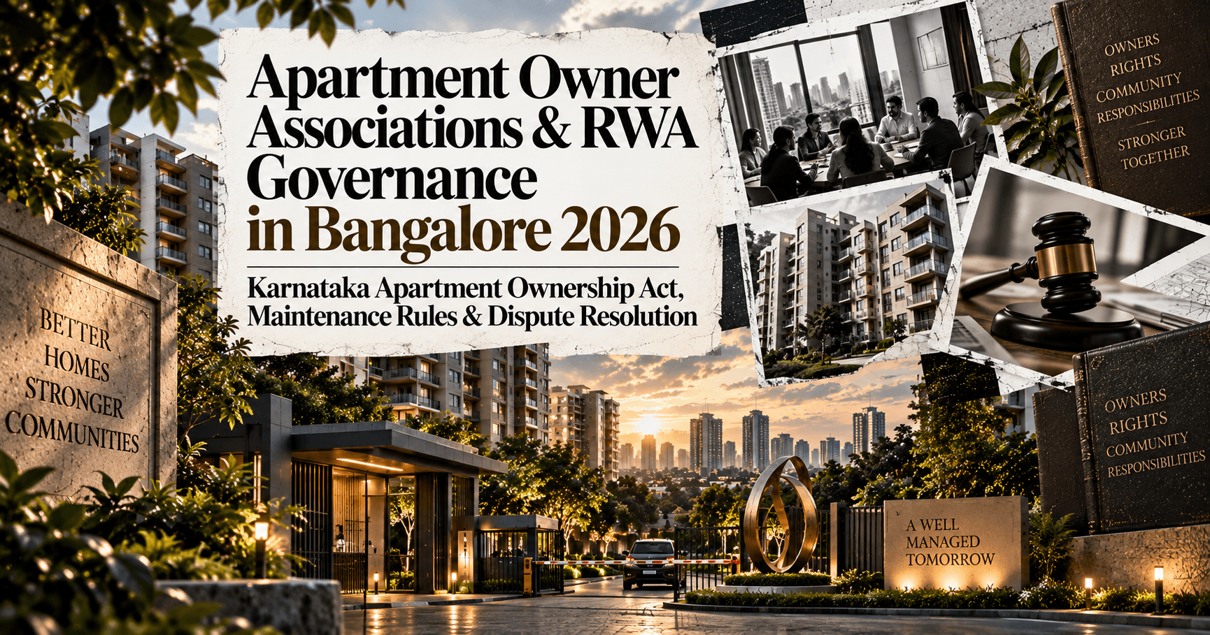 Apartment Owner Associations & RWA Governance in Bangalore 2026 — Karnataka Apartment Ownership Act, Maintenance Rules & Dispute Resolution