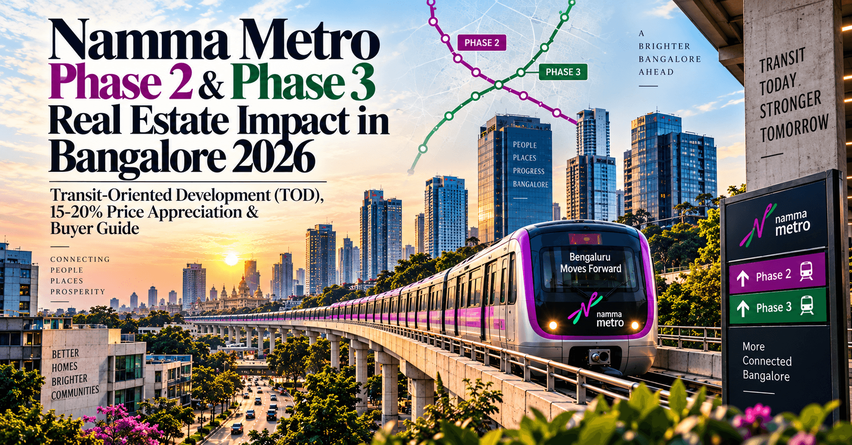 Namma Metro Phase 2 & Phase 3 Real Estate Impact in Bangalore 2026 — Transit-Oriented Development (TOD), 15-20% Price Appreciation & Buyer Guide