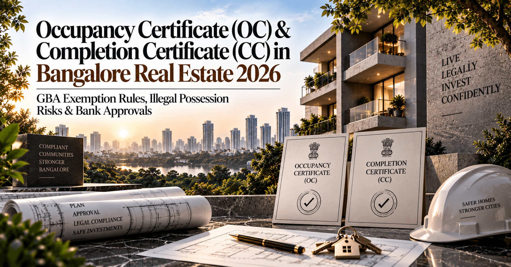 Occupancy Certificate (OC) & Completion Certificate (CC) in Bangalore Real Estate 2026 — GBA Exemption Rules, Illegal Possession Risks & Bank Approvals