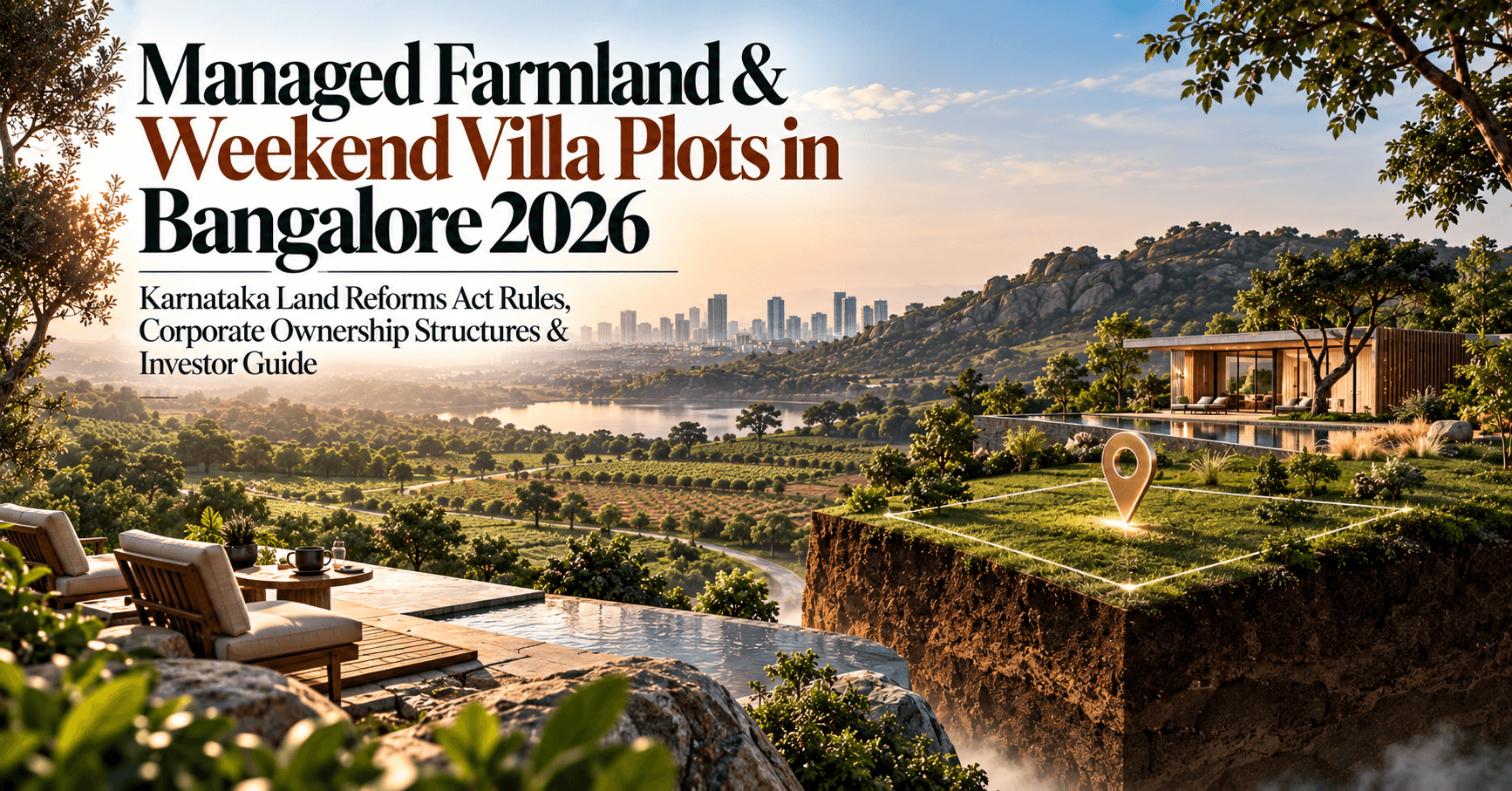 Managed Farmland & Weekend Villa Plots in Bangalore 2026 — Karnataka Land Reforms Act Rules, Corporate Ownership Structures & Investor Guide