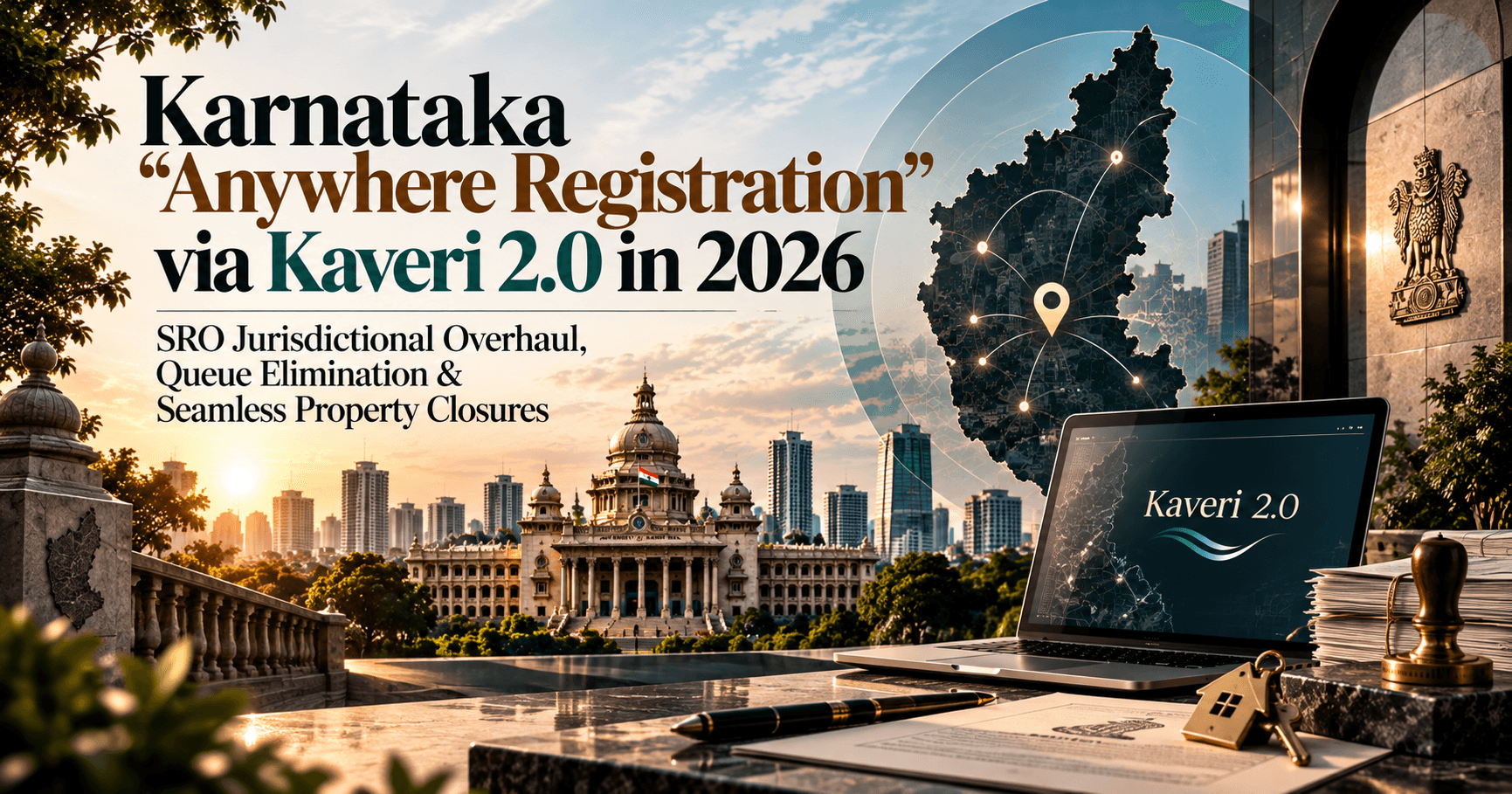 Karnataka "Anywhere Registration" via Kaveri 2.0 in 2026 — SRO Jurisdictional Overhaul, Queue Elimination & Seamless Property Closures