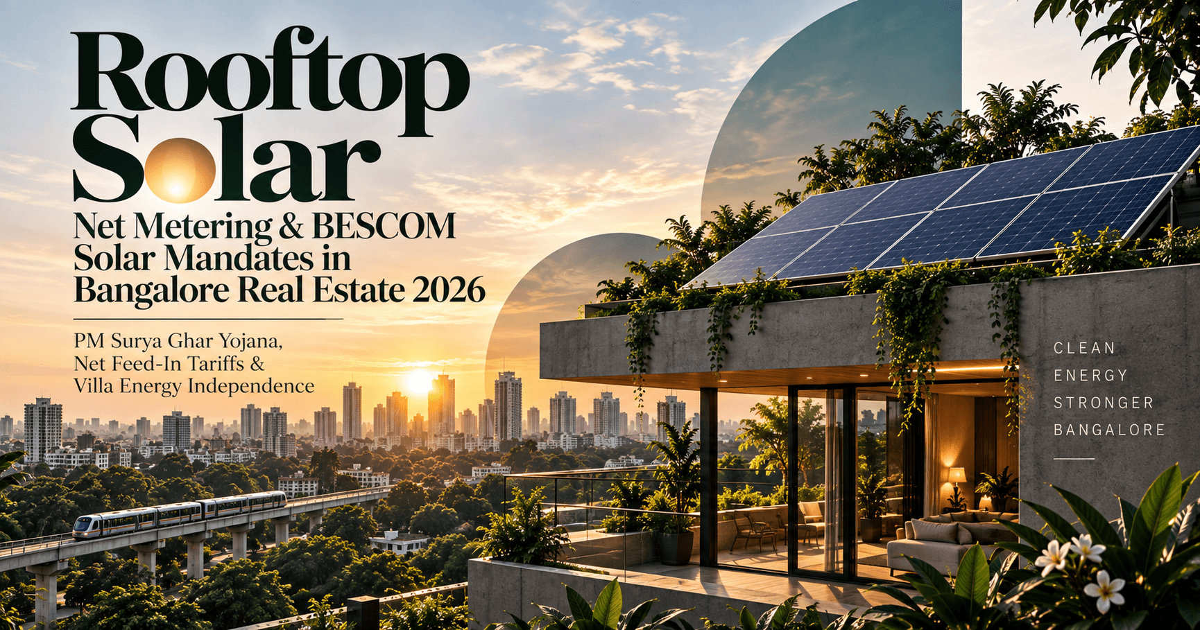Rooftop Solar Net Metering & BESCOM Solar Mandates in Bangalore Real Estate 2026 — PM Surya Ghar Yojana, Net Feed-In Tariffs & Villa Energy Independence