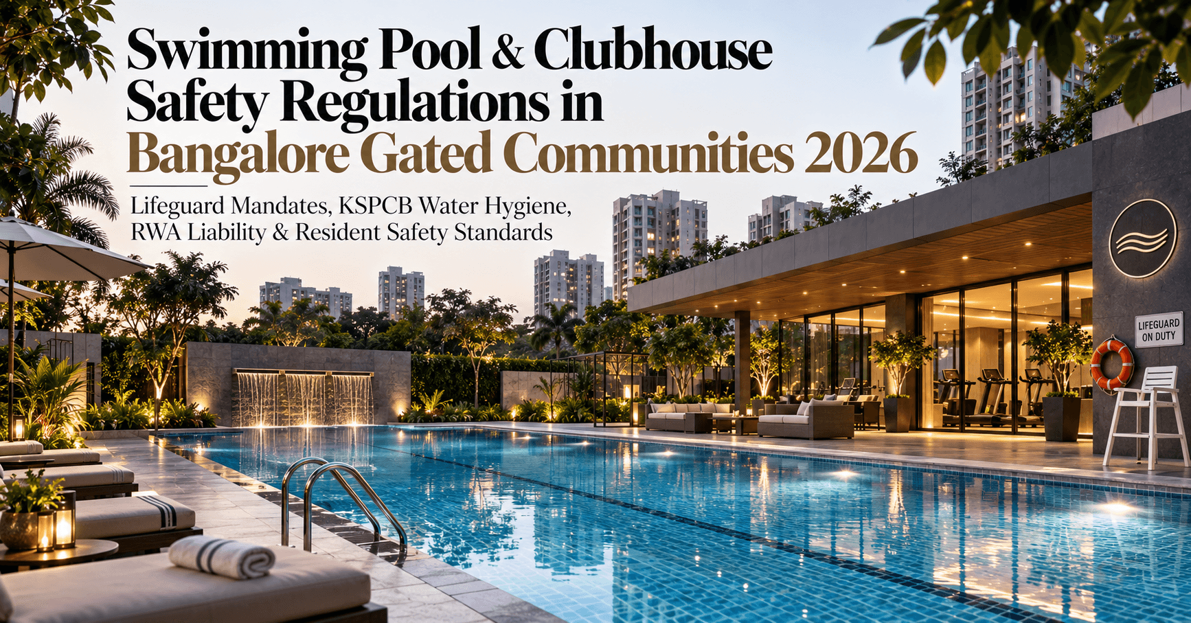 Swimming Pool & Clubhouse Safety Regulations in Bangalore Gated Communities 2026 — Lifeguard Mandates, KSPCB Water Hygiene, RWA Liability & Resident Safety Standards
