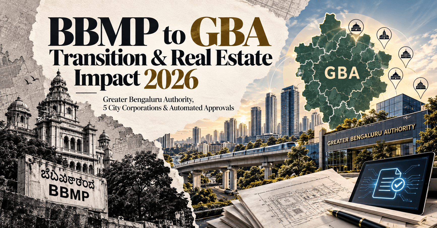 BBMP to GBA Transition & Real Estate Impact 2026 — Greater Bengaluru Authority, 5 City Corporations & Automated Approvals