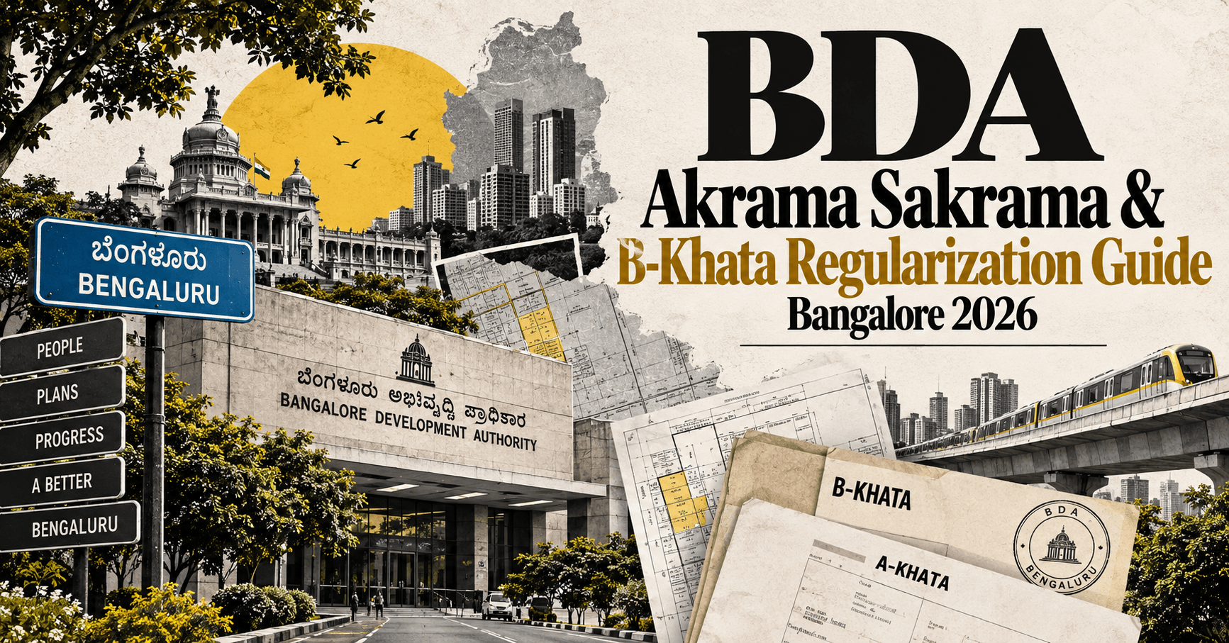 BDA Akrama Sakrama & B-Khata Regularization Guide Bangalore 2026 — 100-Day Deadline, Fee Calculator, Deviation Rules & A-Khata Upgrade
