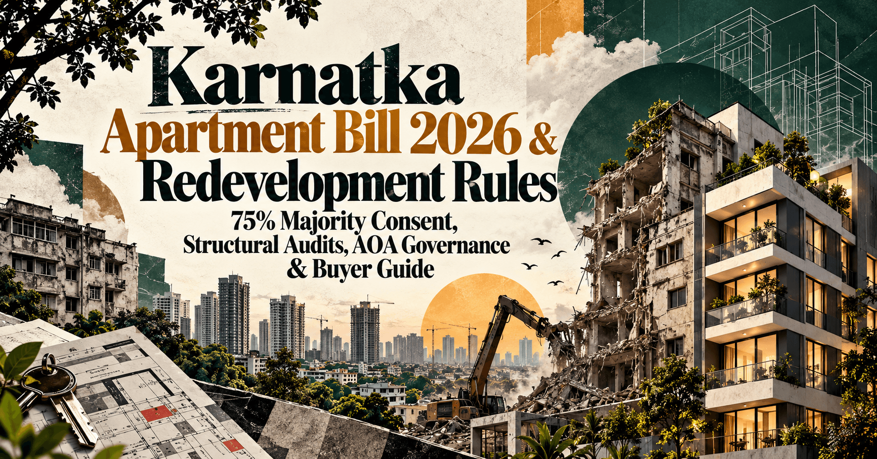 Karnataka Apartment Bill 2026 & Redevelopment Rules — 75% Majority Consent, Structural Audits, AOA Governance & Buyer Guide