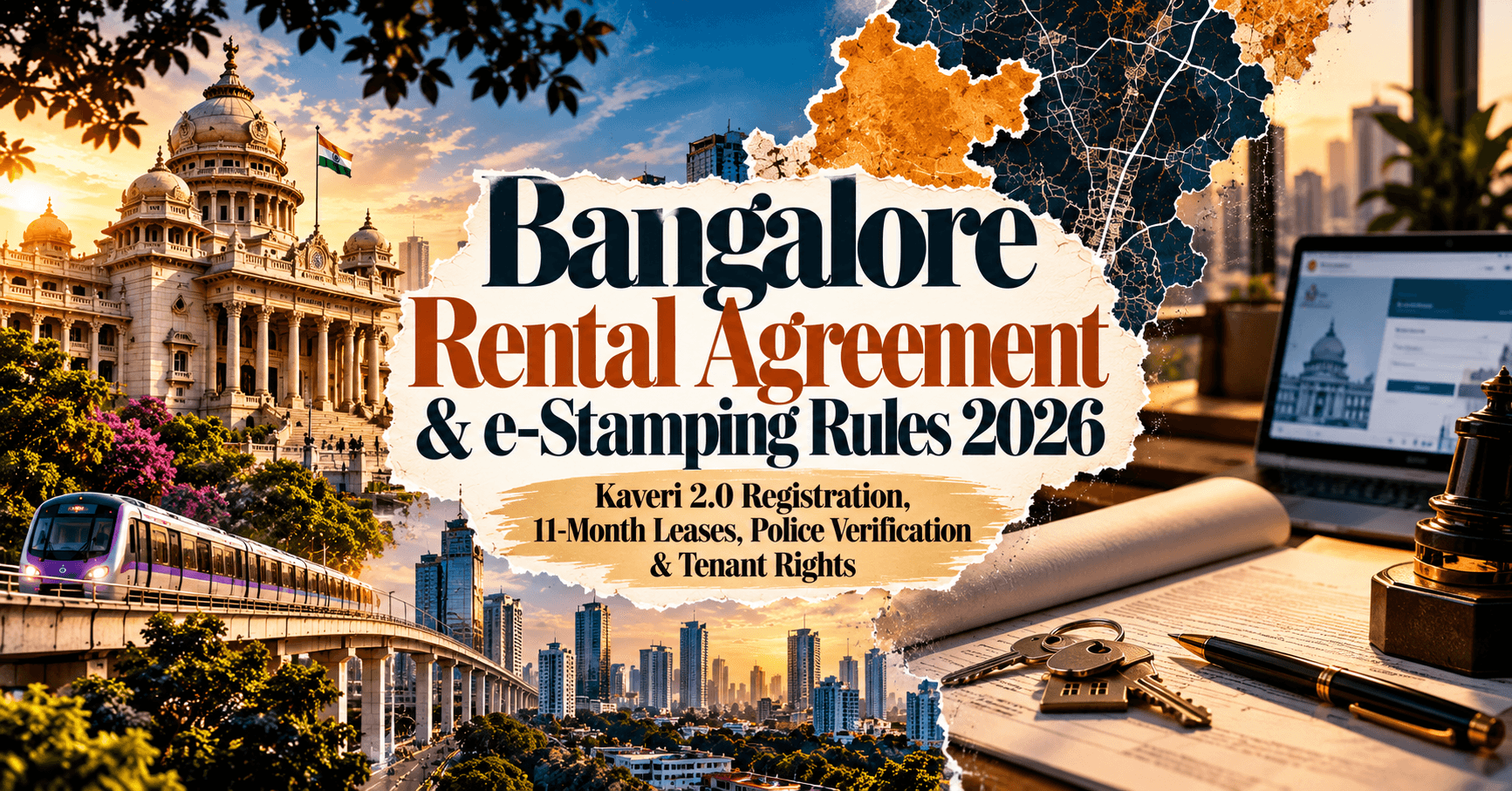 Bangalore Rental Agreement & e-Stamping Rules 2026 — Kaveri 2.0 Registration, 11-Month Leases, Police Verification & Tenant Rights