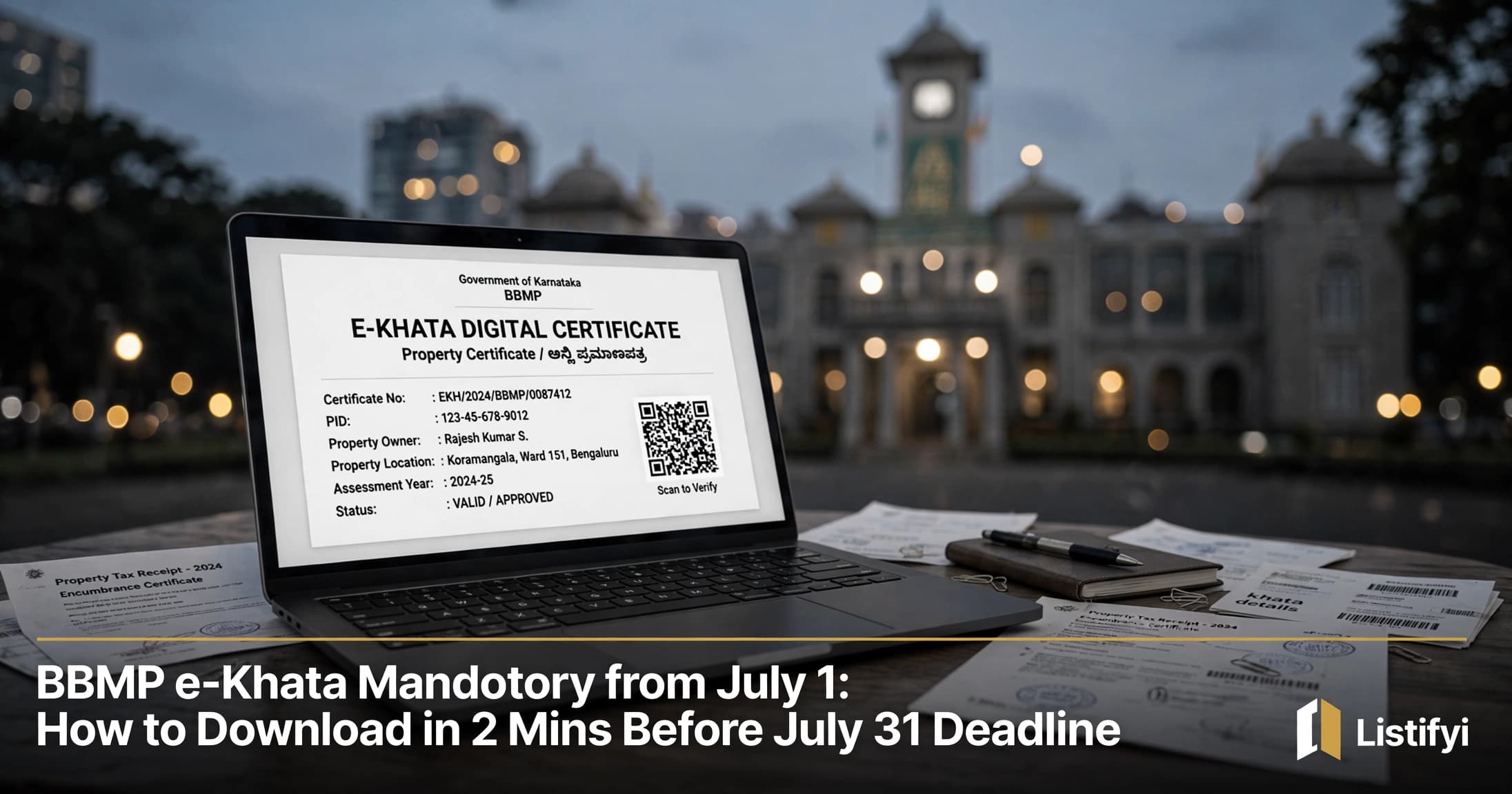BBMP e-Khata Mandatory from July 1, 2026: How to Download in 2 Mins Before July 31 OTS Deadline