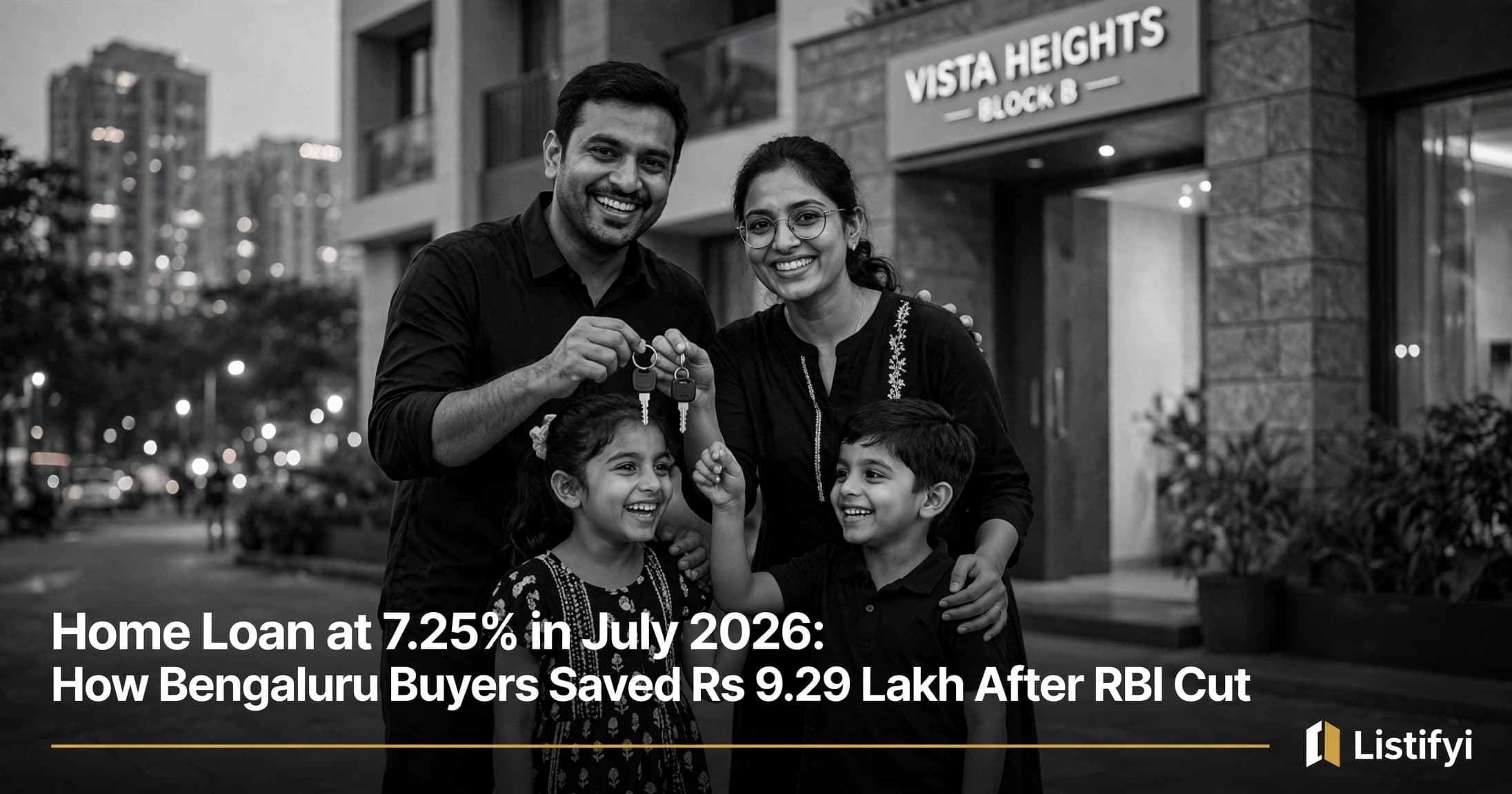 Home Loan at 7.25% in July 2026: How Bengaluru Buyers Saved Rs 9.29 Lakh After RBI Cut
