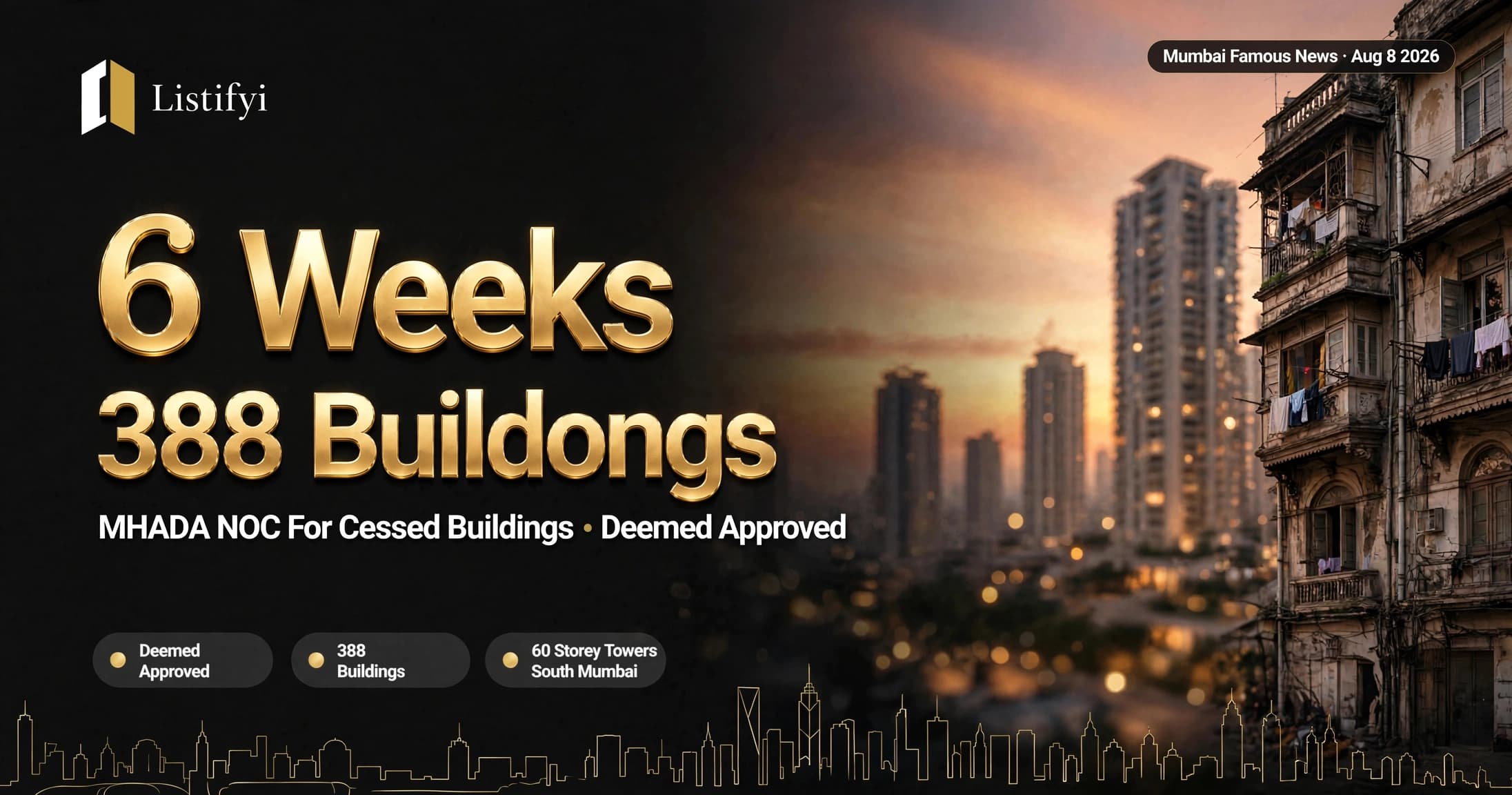 Mumbai MHADA NOC For Cessed Buildings In 6 Weeks Deemed Approved 388 Buildings Deadlock Ends 60 Storey Towers In South Mumbai