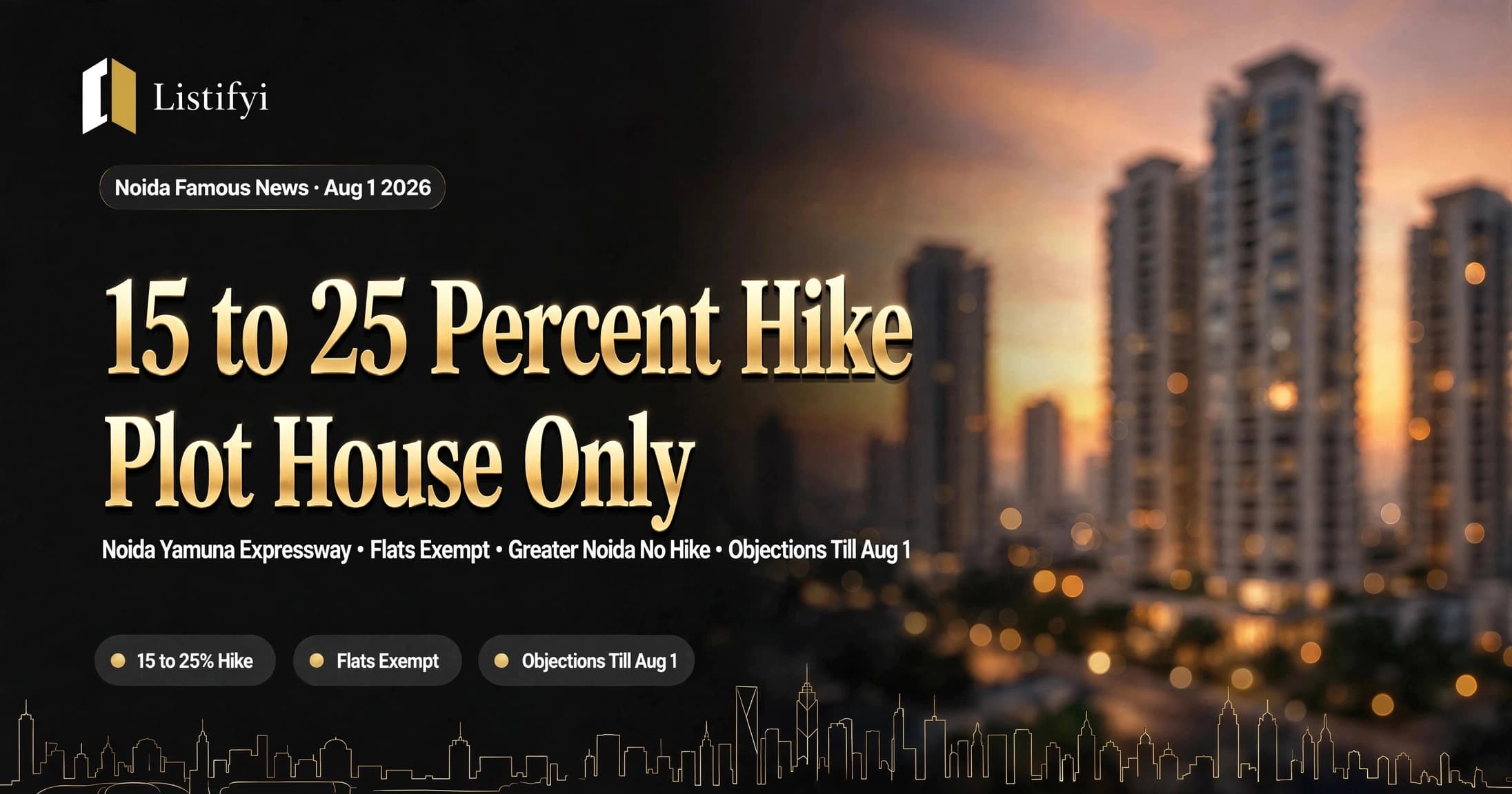 Noida Yamuna Expressway Circle Rate Hike 15 to 25 Percent Plot House Only Flats Exempt Greater Noida No Hike Objections Till Aug 1