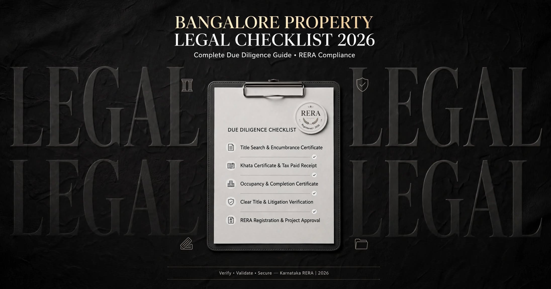 Bangalore Property Legal Checklist 2026: Complete Due Diligence Guide & RERA Compliance