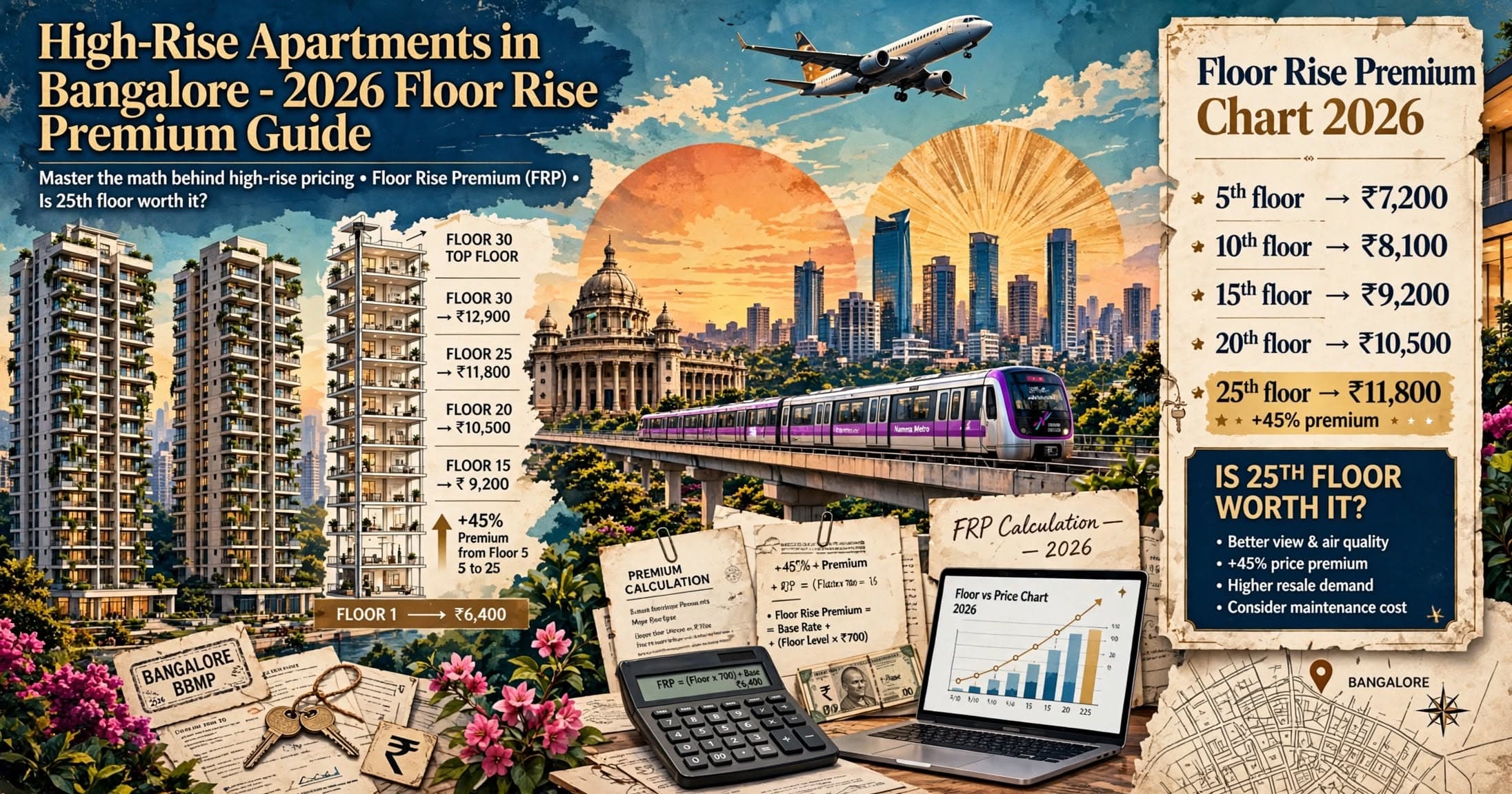 High-Rise Apartments in Bangalore - 2026 Floor Rise Premium Guide