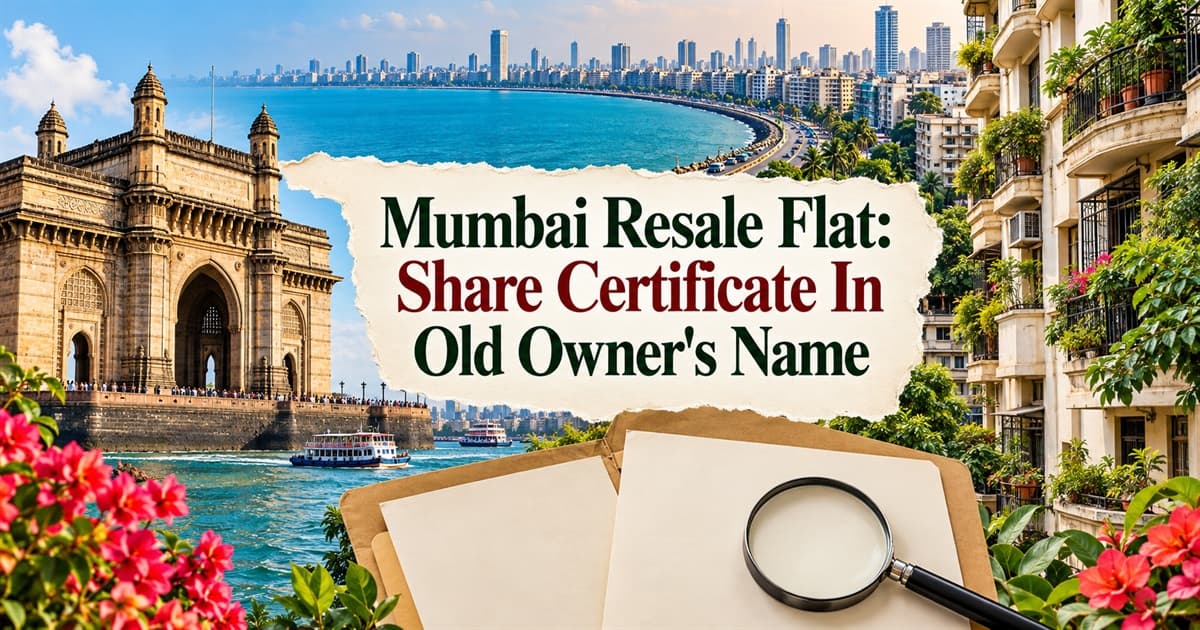 Mumbai Resale Flat: Share Certificate In Old Owner's Name