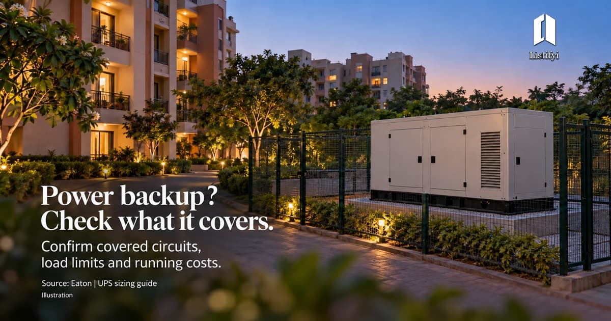 Ahmedabad Flat Buying: What Does Power Backup Cover?